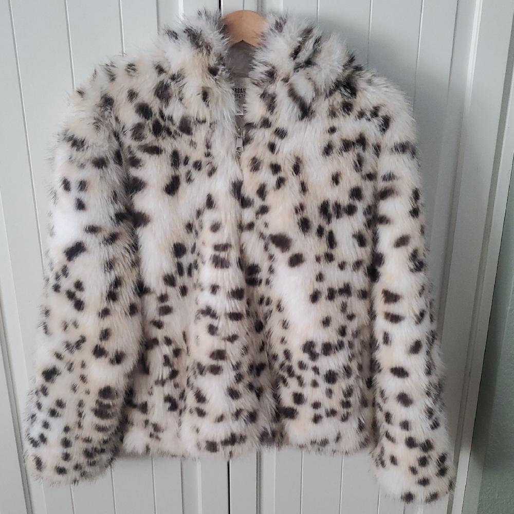 Urban Outfitters White Faux Fur Jacket